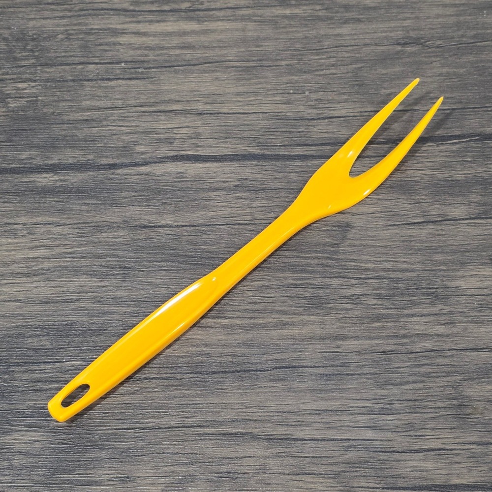 Vintage Foley Harvest Gold Yellow Nylon Meat Poultry Serving Fork USA Retro